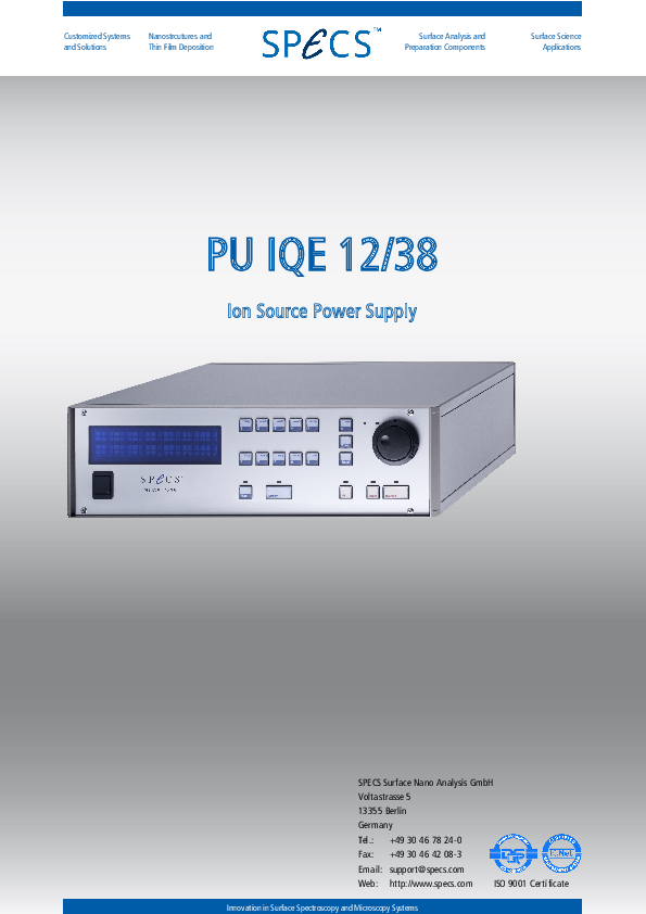 PU IQE 12/38 Ion Source Power Supply PU IQE 12/38 Ion Source Power Supply