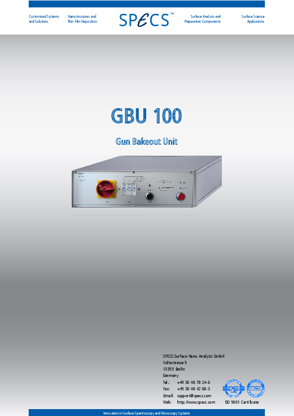 GBU 100 Gun Bakeout Unit
