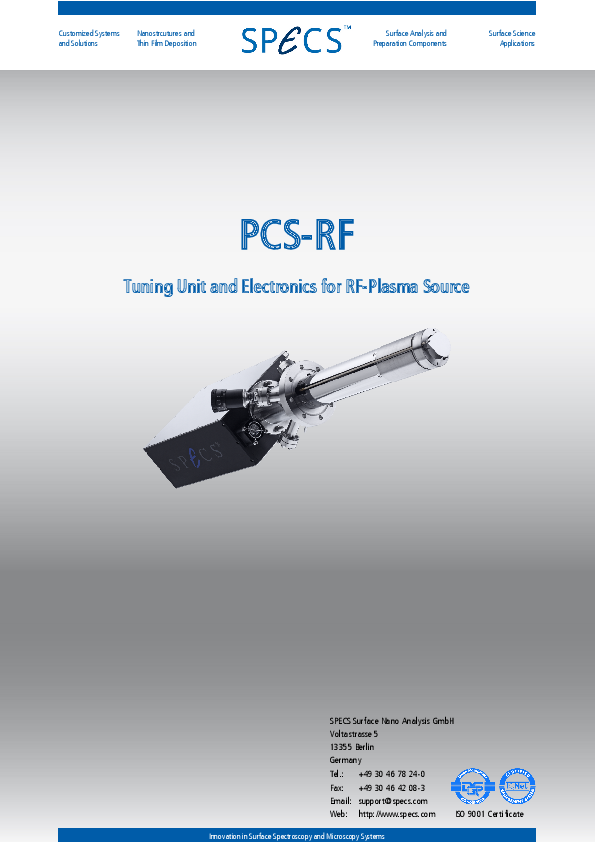 PCS-RF Tuning Unit and Electronics for RF-Plasma Source