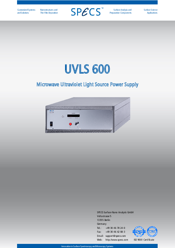 UVLS 600 Microwave Ultraviolet Light Source Power Supply