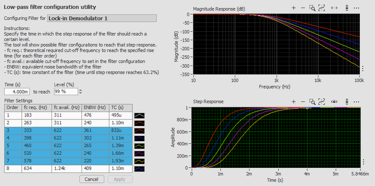 Filter configuration tool