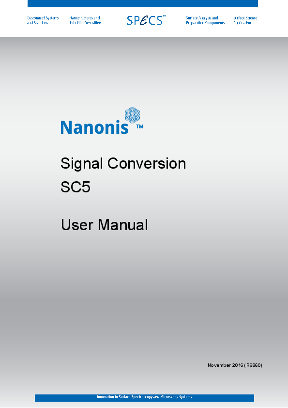 Nanonis Signal Conversion SC5 Nanonis Signal Conversion SC5
