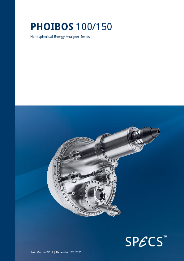 PHOIBOS 100/150 Hemispherical Energy Analyzer PHOIBOS 100/150 Hemispherical Energy Analyzer