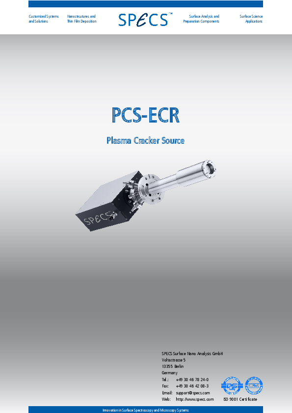 PCS-ECR Plasma Cracker Source PCS-ECR Plasma Cracker Source