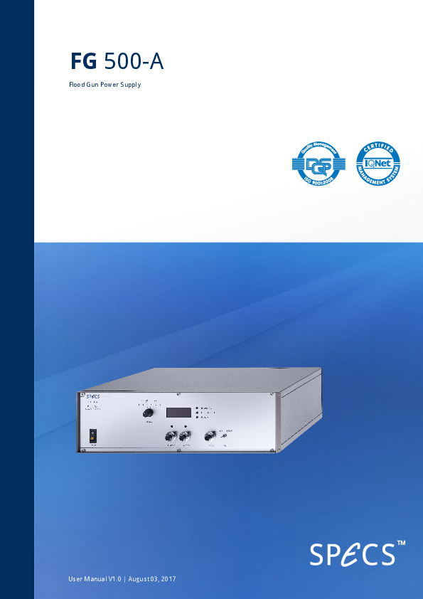 FG 500-A Flood Gun Power Supply FG 500-A Flood Gun Power Supply