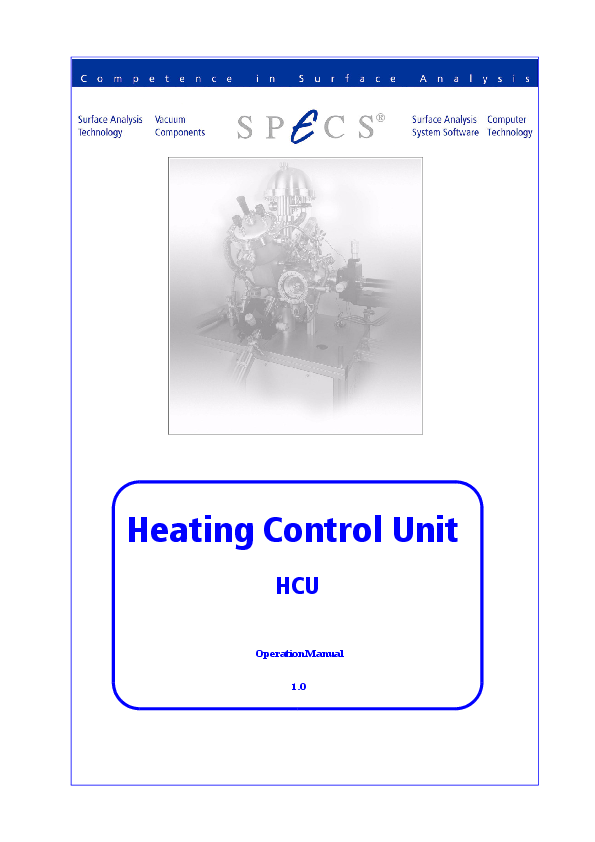 Heating Control Unit HCU Heating Control Unit HCU