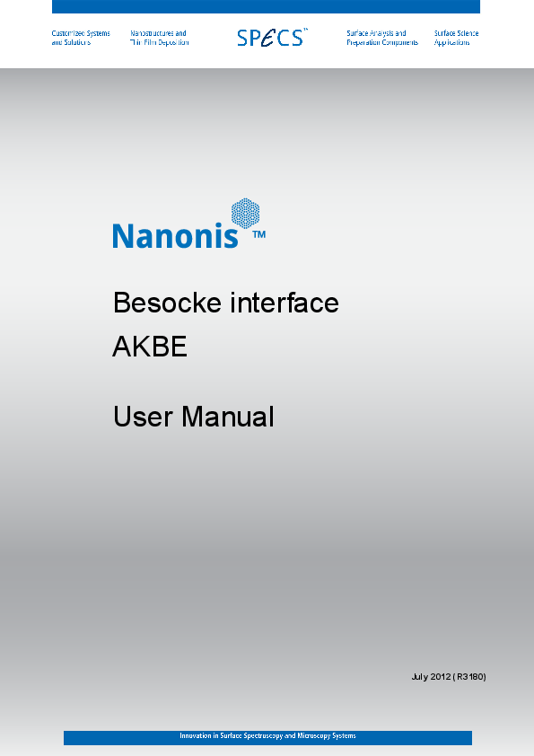 Nanonis AKBE Besocke Interface Nanonis AKBE Besocke Interface