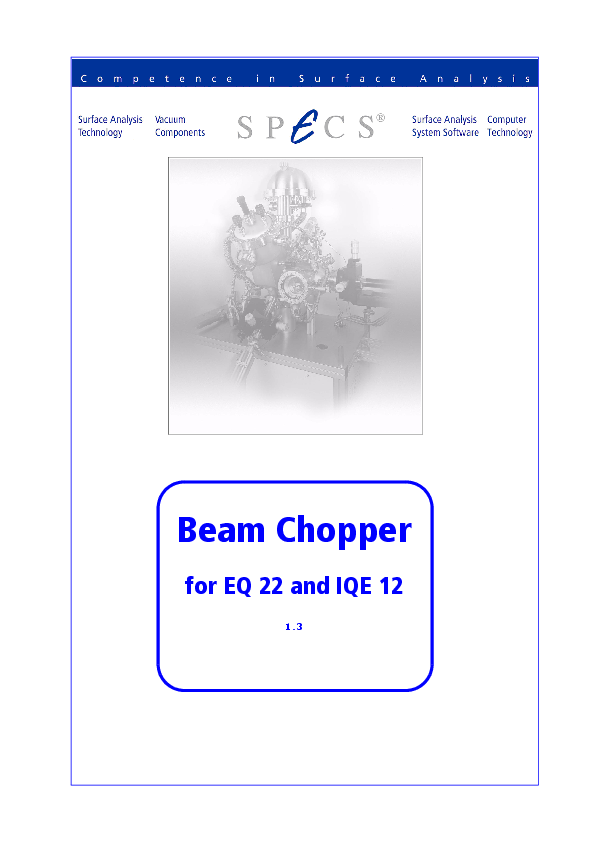 Beam Chopper for EQ 22 and IQE 12 Beam Chopper for EQ 22 and IQE 12