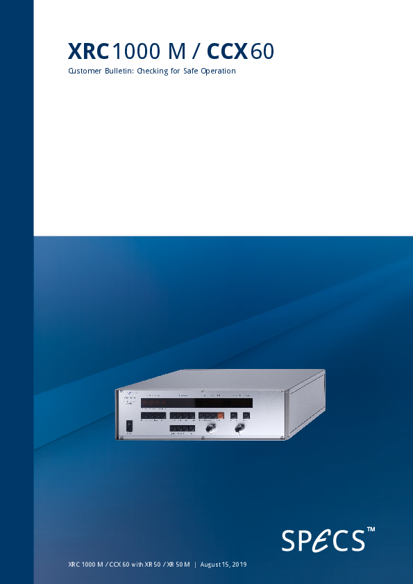 XRC1000 M / CCX60 Customer Bulletin: Checking for Safe Operation XRC1000 M / CCX60 Customer Bulletin: Checking for Safe Operation