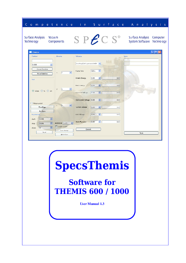 SpecsThemis Software for THEMIS 600 / 1000 SpecsThemis Software for THEMIS 600 / 1000