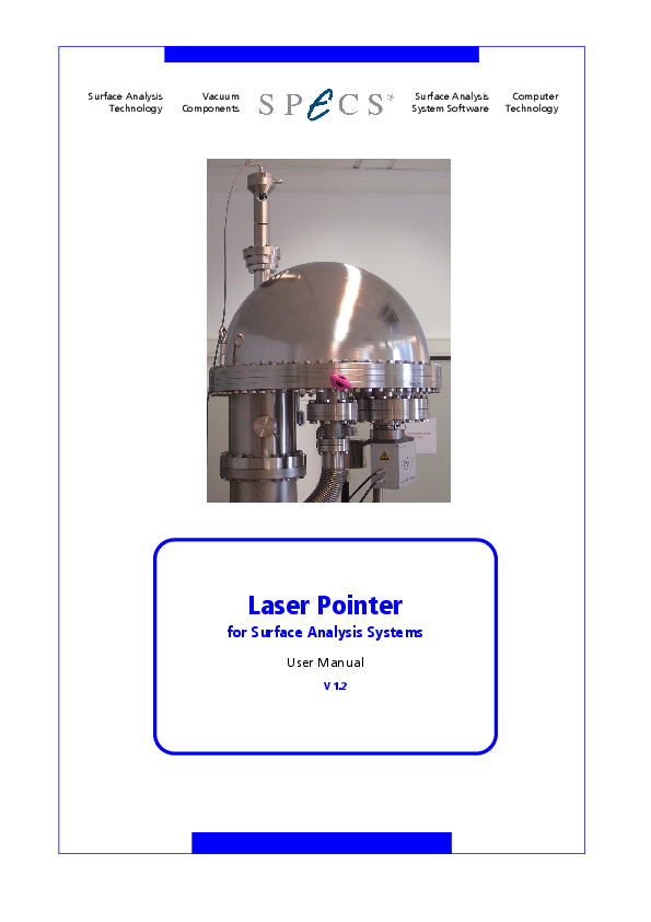 Laser Pointer for Surface Analysis Systems Laser Pointer for Surface Analysis Systems