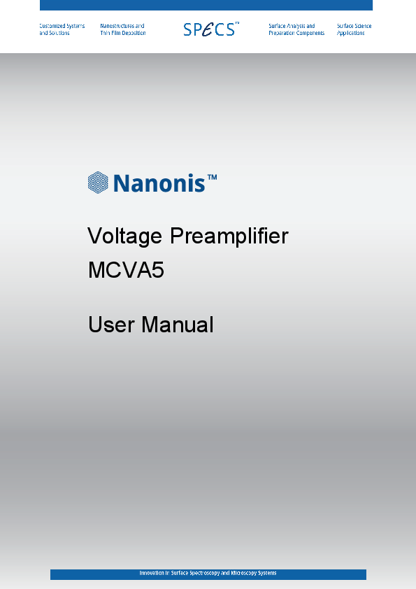 MCVA5 User Manual MCVA5 User Manual