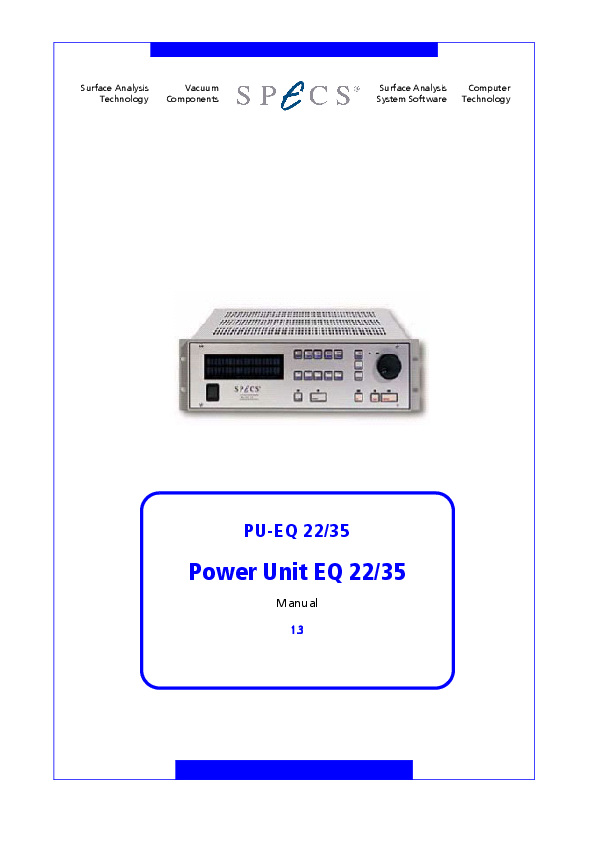 PU-EQ 22/35 Power Unit EQ 22/35 PU-EQ 22/35 Power Unit EQ 22/35
