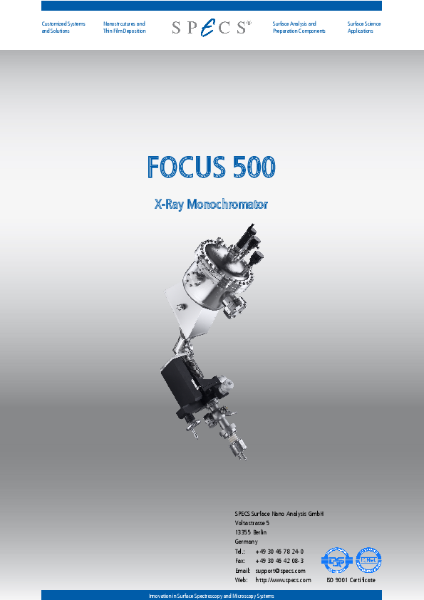 FOCUS 500 X-Ray Monochromator FOCUS 500 X-Ray Monochromator