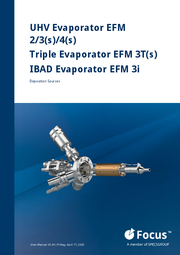 UHV Evaporator EFM 2/3(s)/4(s), EFM 3T(s) and EFM 3i