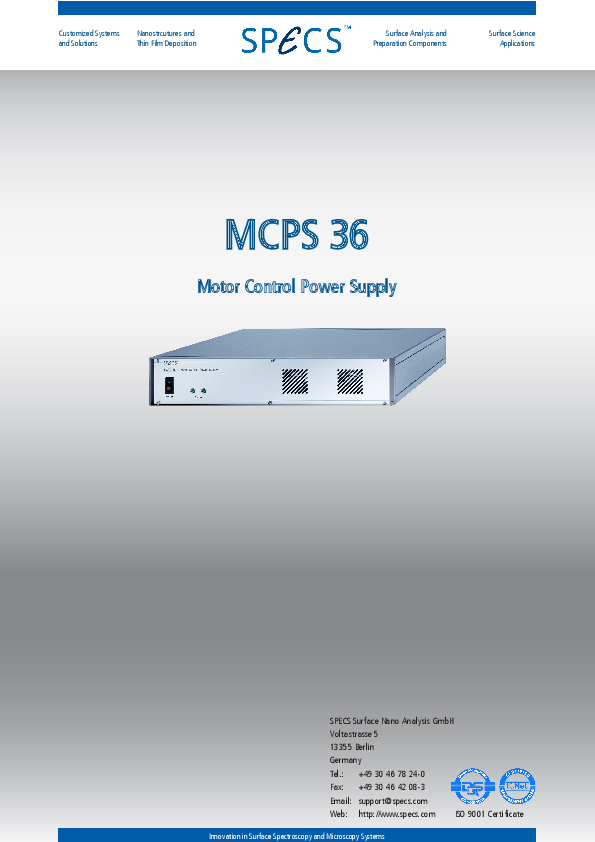 MCPS 36 Motor Control Power Supply MCPS 36 Motor Control Power Supply