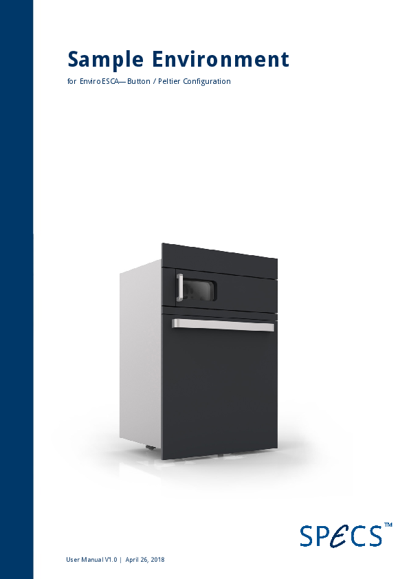 Sample Environment for EnviroESCA—Button / Peltier Configuration Sample Environment for EnviroESCA—Button / Peltier Configuration