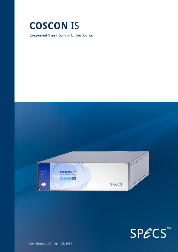 COSCON IS Component Smart Control for Ion Source COSCON IS Component Smart Control for Ion Source