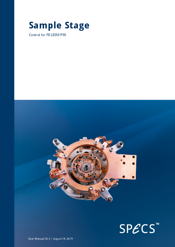 Sample Stage Control for FE-LEEM P90 Sample Stage Control for FE-LEEM P90